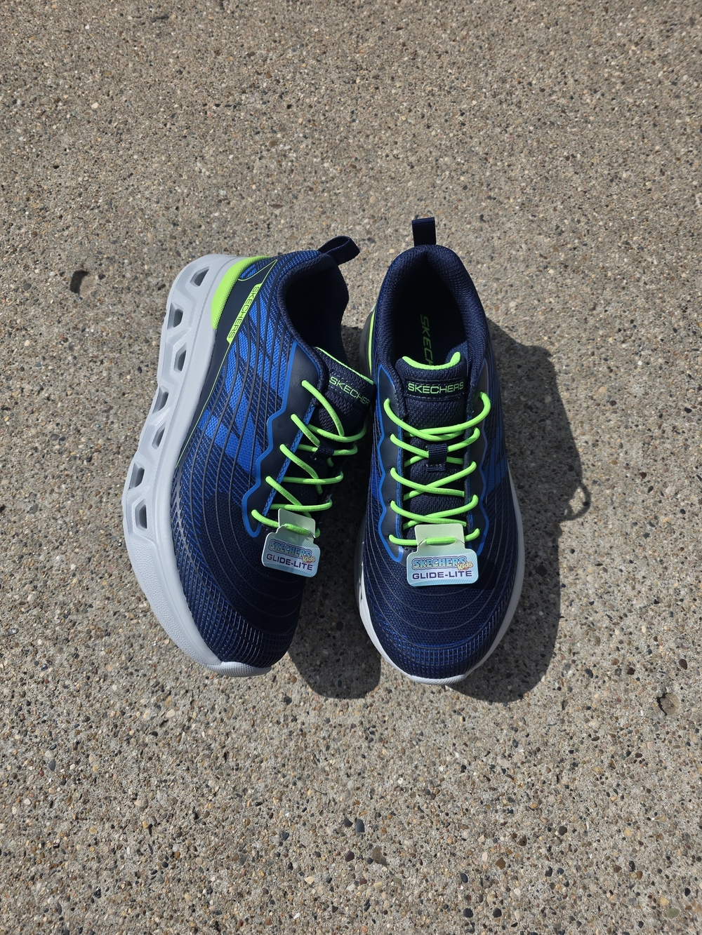 Skechers Kids' Blue & Neon Green Glide-Lite Sneaker Youth Boys 4